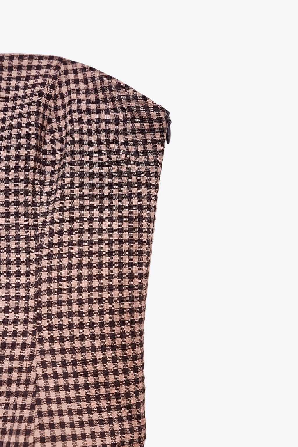 GINGHAM CHECK STRAPLESS MIDI DRESS - Zara фото 10