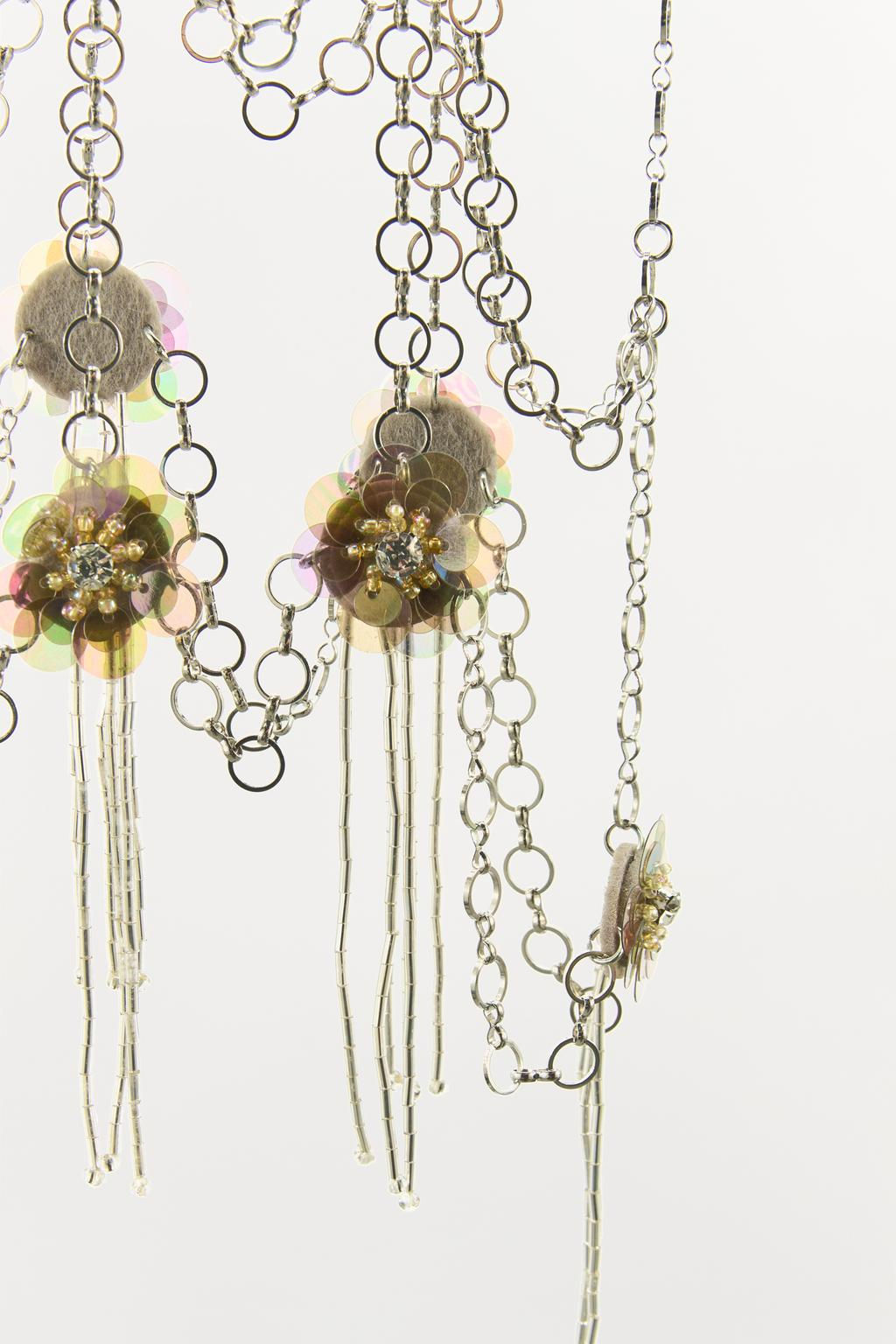 METALLIC DRESS WITH BEADS AND FLOWERS - Zara фото 6