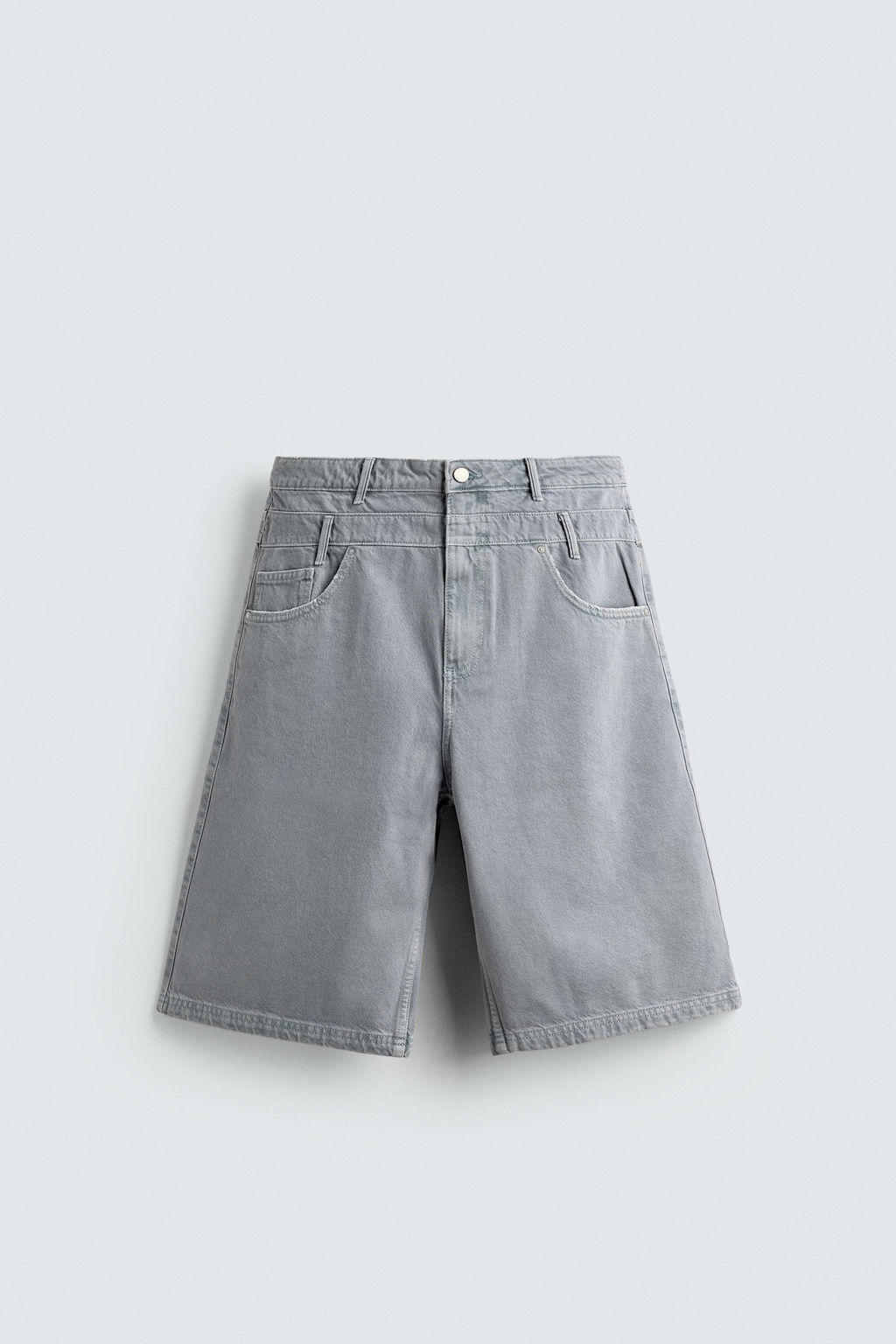 BERMUDA DENIM CINTURA EFECTO SUPERPOSICI?N / Azul lavado - Zara фото 7