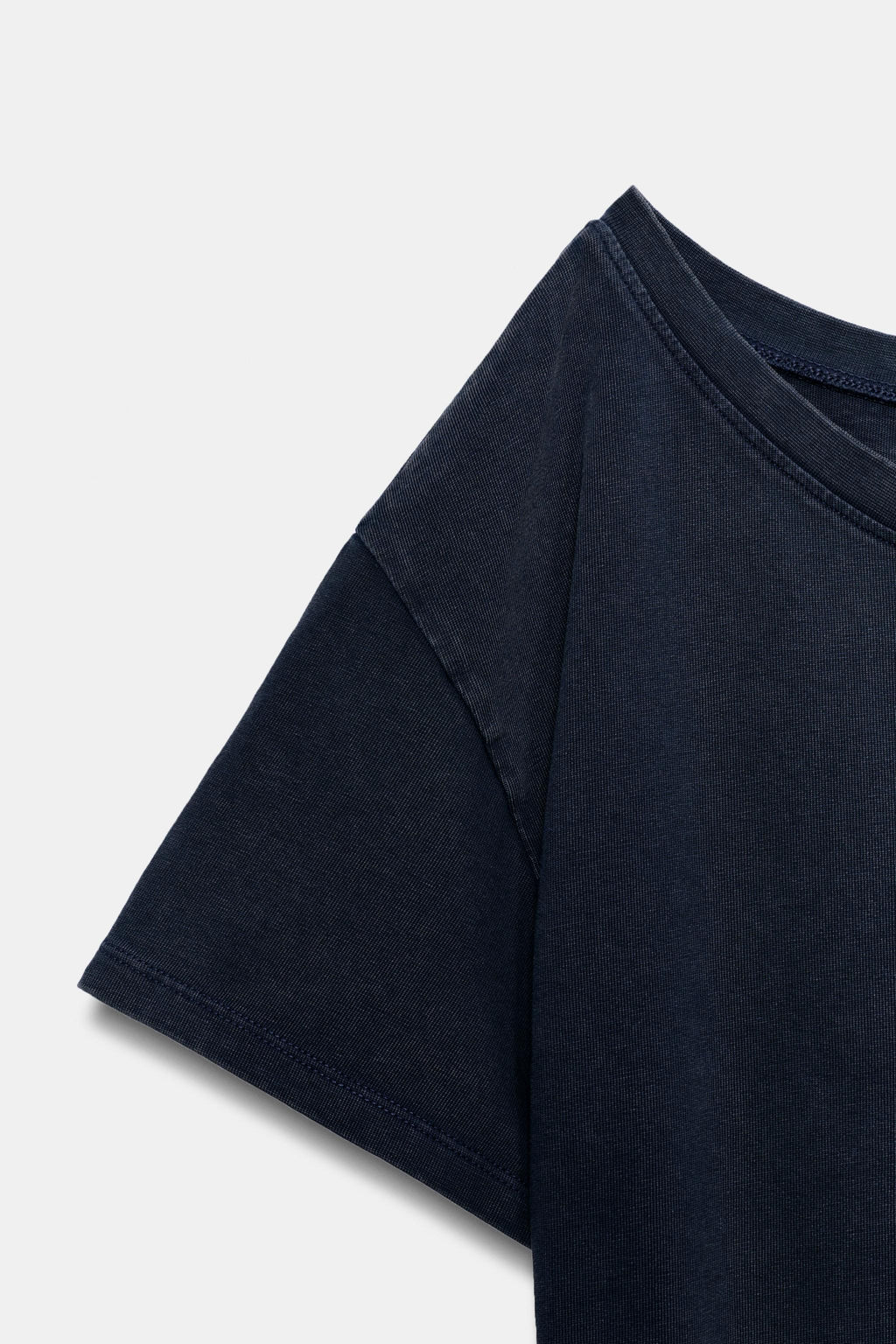 CAMISETA HEAVY COTTON MANGA CORTA / Marino - Zara фото 7