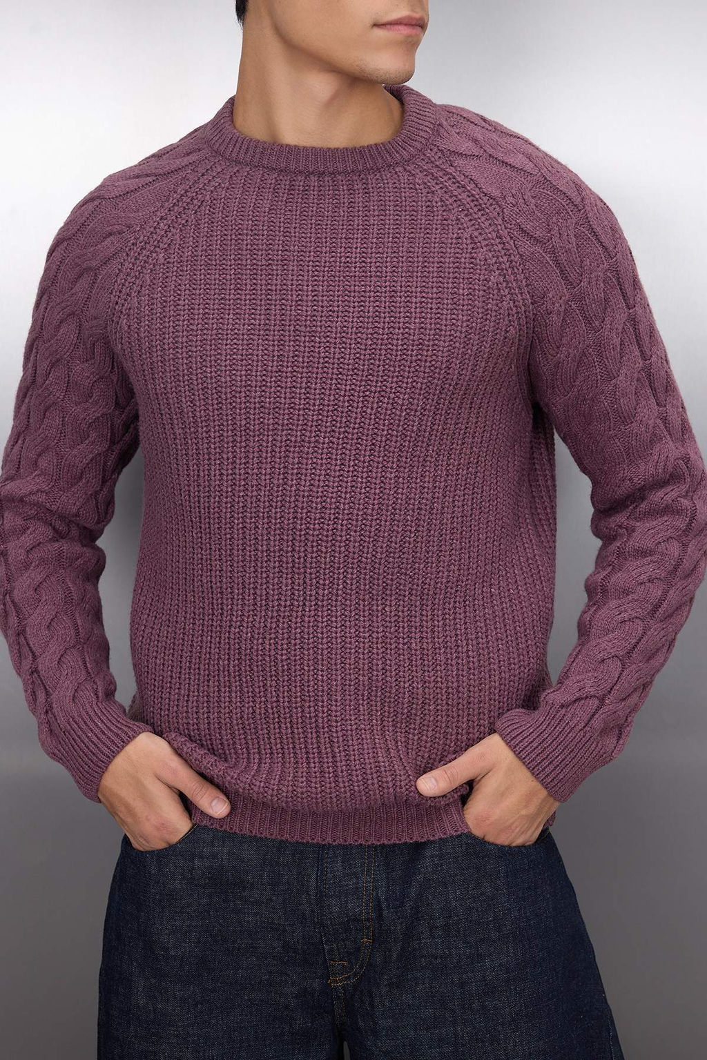 TRENDYOL MAN Ekru Casual Unisex Regular Fit Yunlu Bisiklet Yaka Sac Orgu Detayl? Triko Kazak TMNAW22KZ2059 - Trendyolmilla фото 75