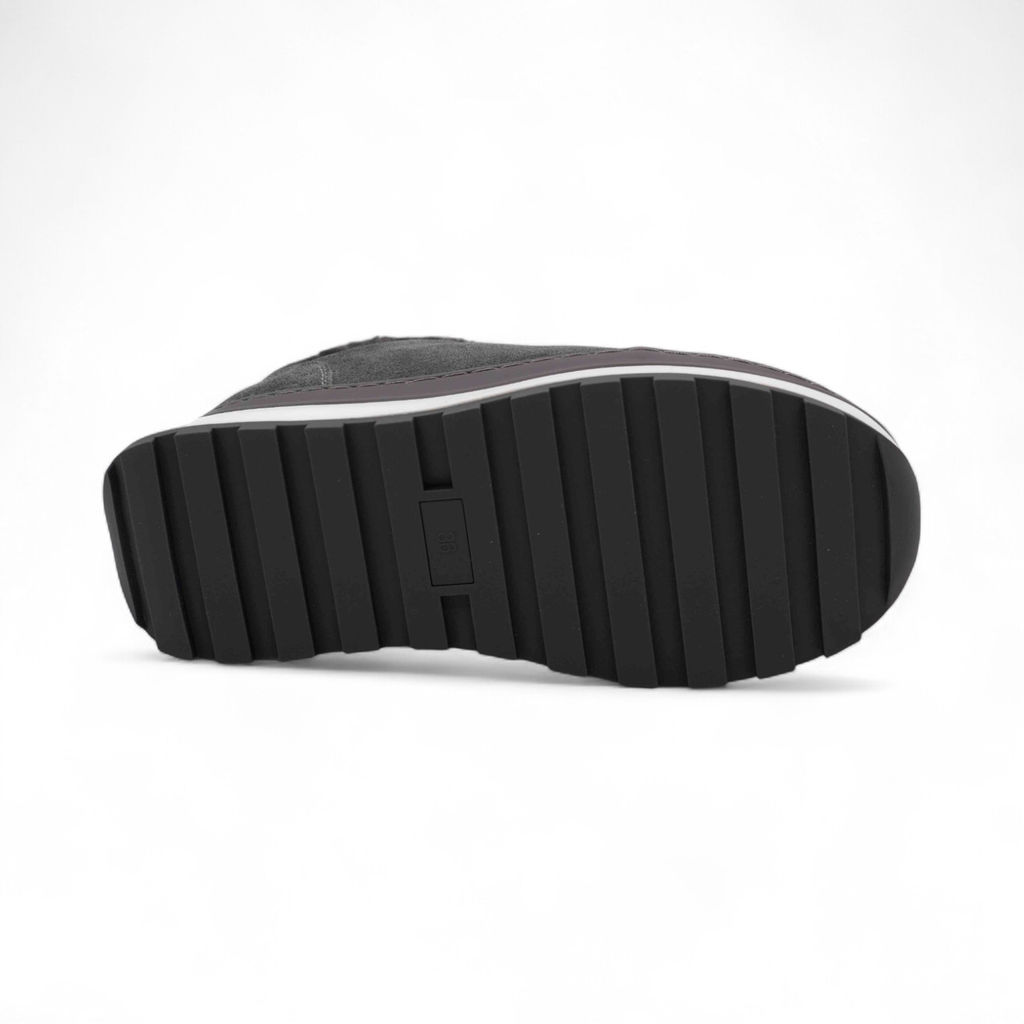 Ботинки из натуральной кожи на меху MD0123-2 серые