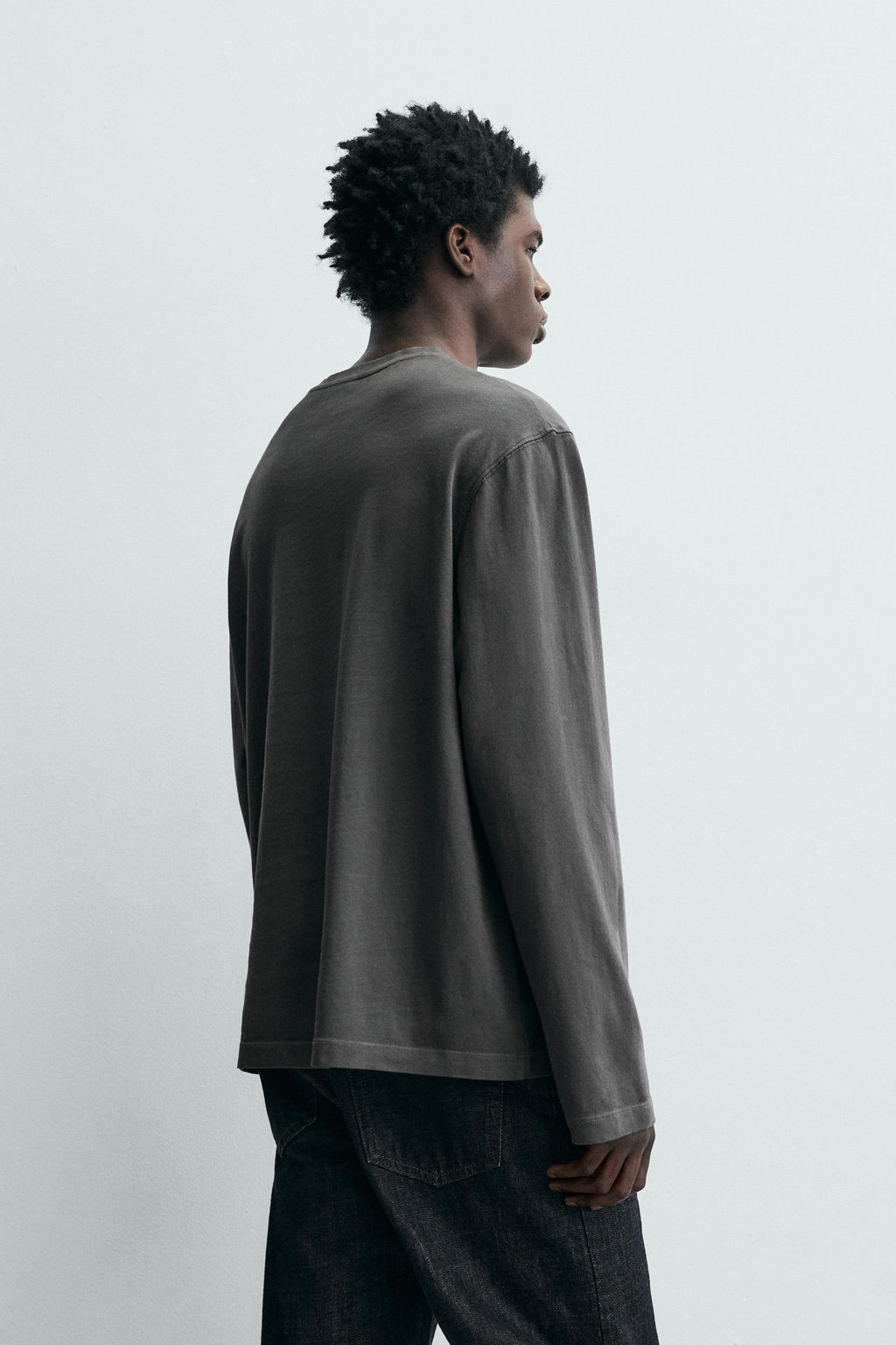 RELAXED FIT LONG SLEEVE T-SHIRT - Zara фото 3