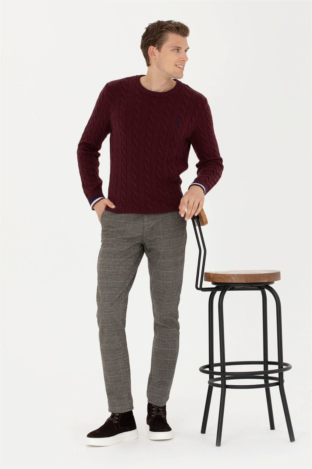 Мужской бордово-красный свитер - U.s. polo assn фото 11