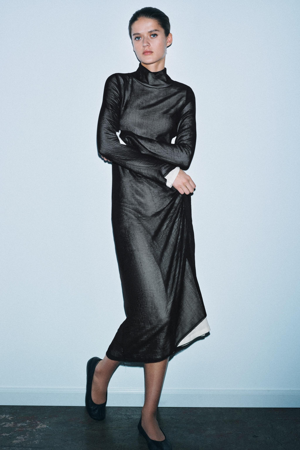 LONG CONTRAST DRESS - Zara фото 2