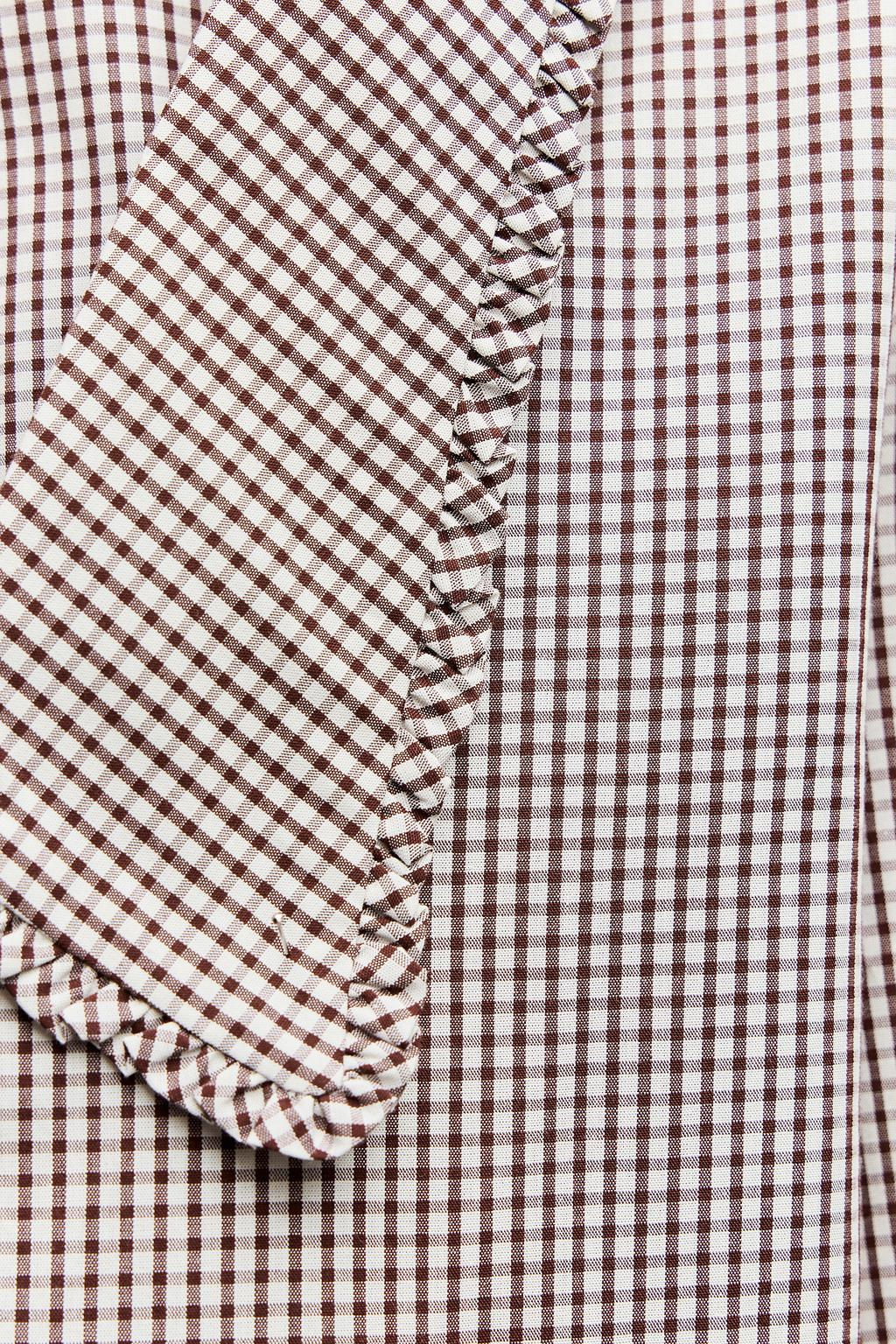 GINGHAM CHECK SHIRT WITH PETER PAN COLLAR - Zara фото 4