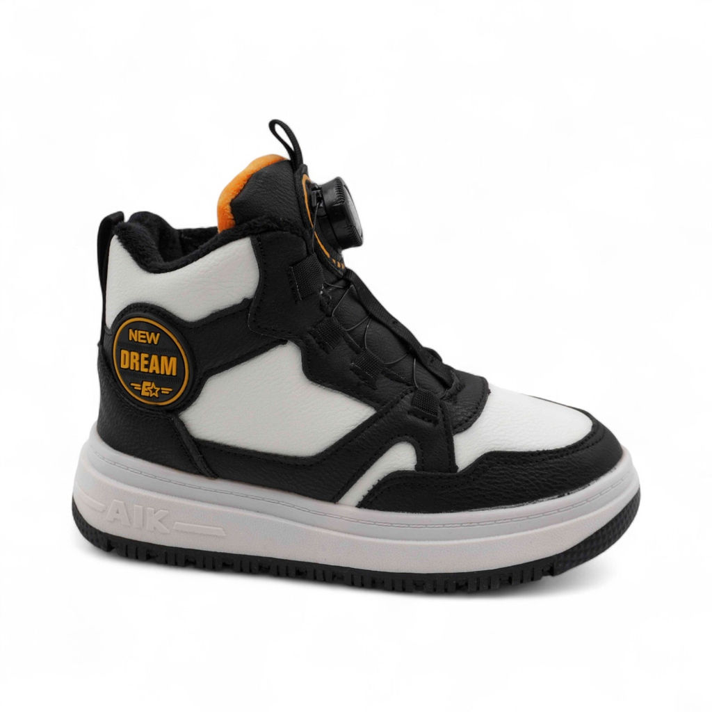 Зимние кроссовки на меху А7187-6 черно белые - BONCY фото 2