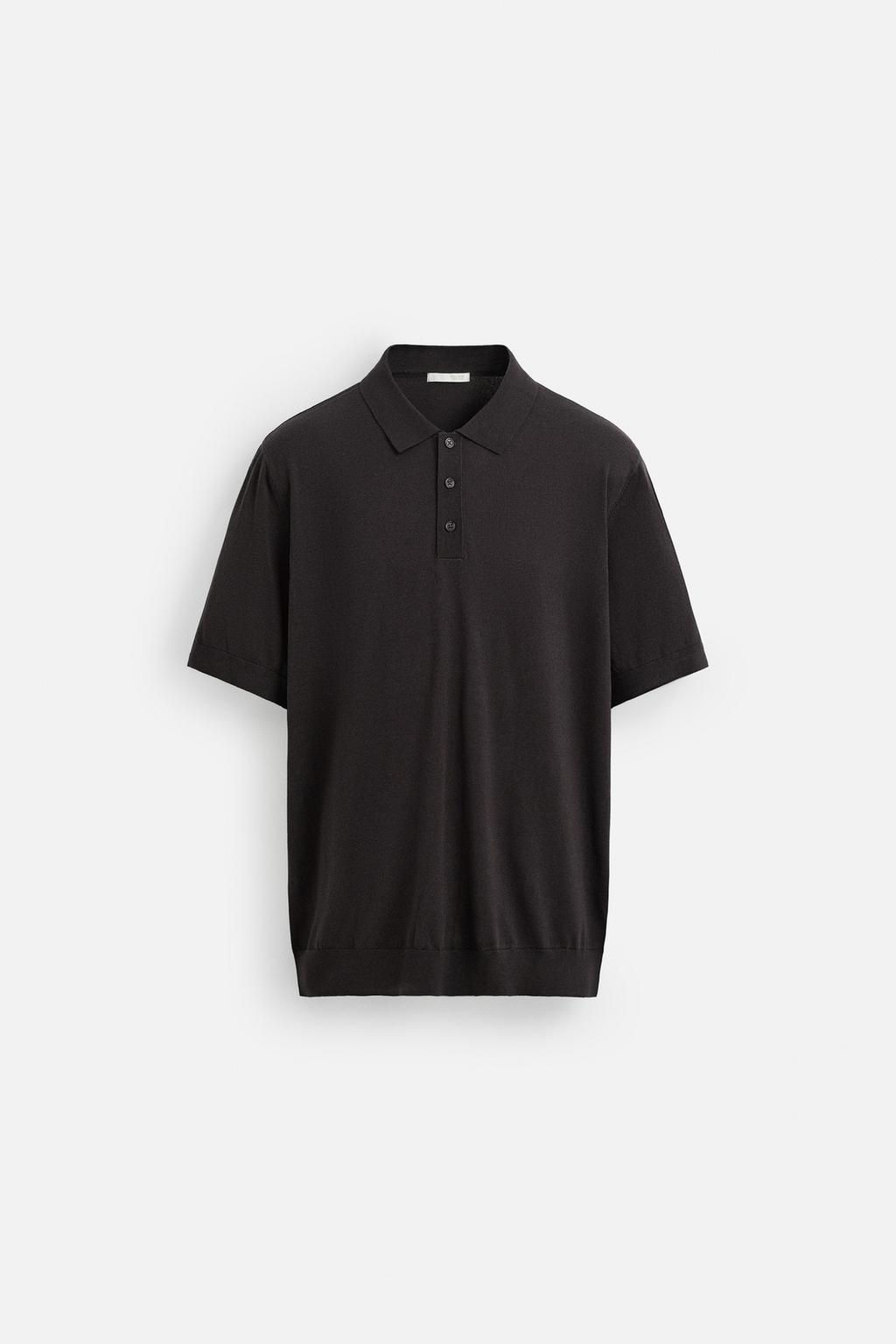 COTTON - LYOCELL KNIT POLO SHIRT - Zara фото 6