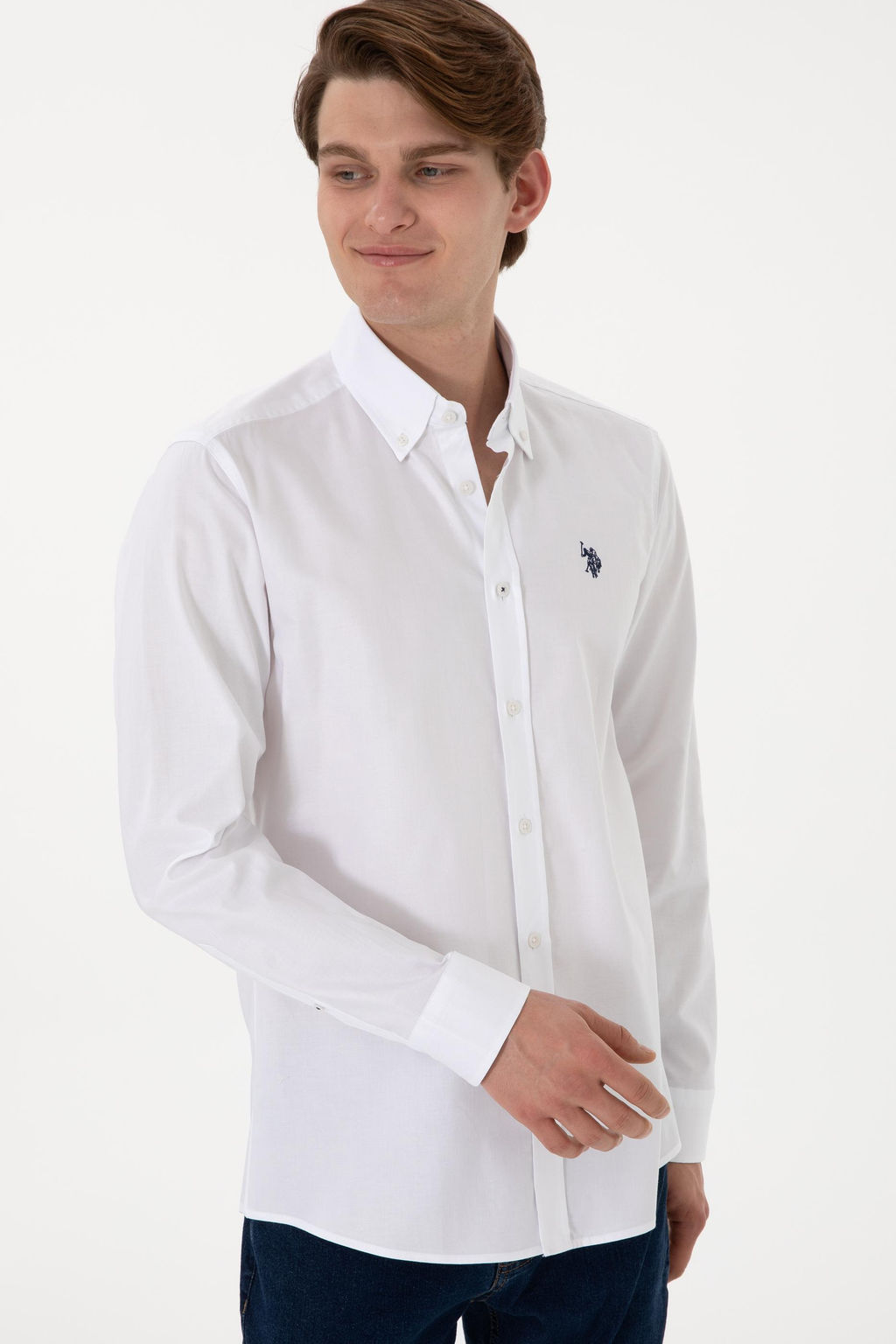 Erkek Beyaz Uzun Kollu Basic G_mlek - U.s. polo assn фото 3