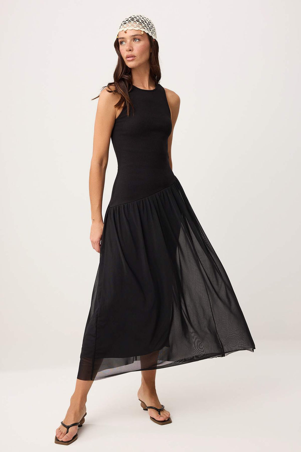 Siyah Bodycon Kolsuz Buzgulu Maxi Fitilli Esnek Orme Elbise TWOSS26EL00204 - Trendyolmilla фото 7