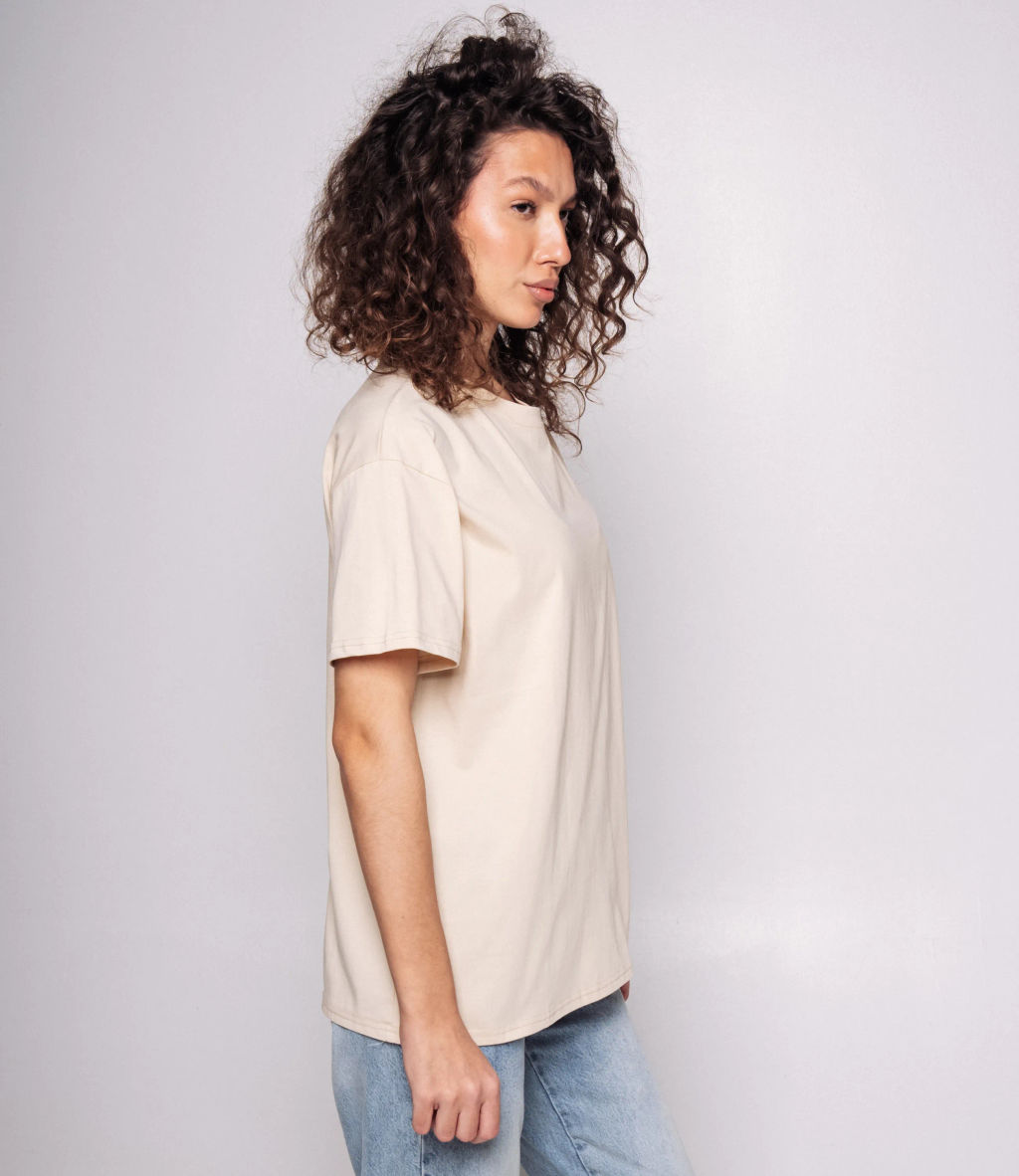 Футболка #КТ555 (1), светло-бежевый