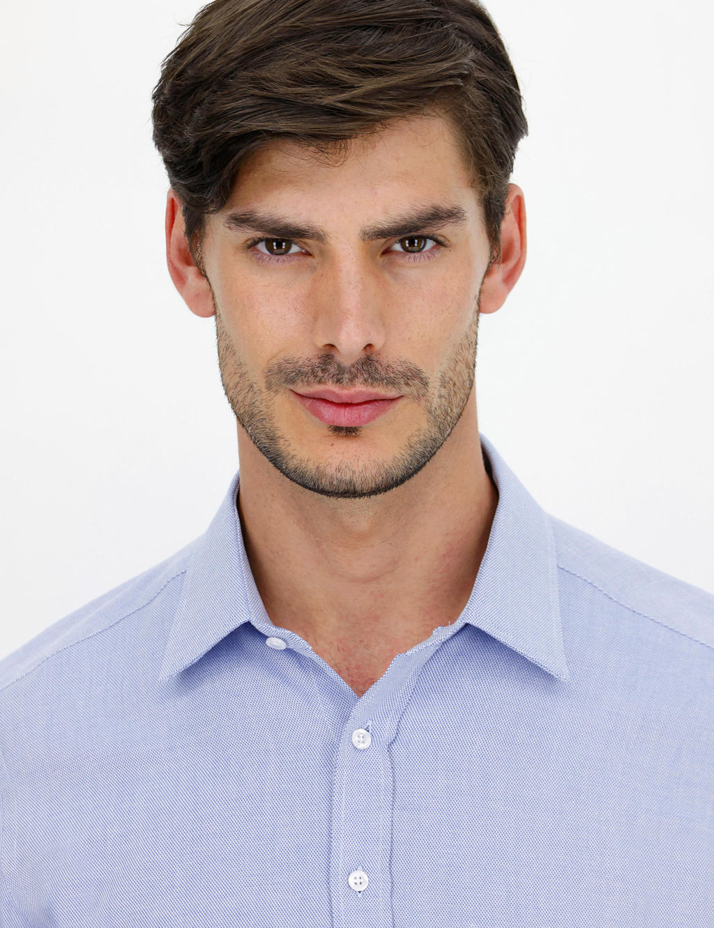 A__k Mavi Slim Fit Uzun Kollu G_mlek