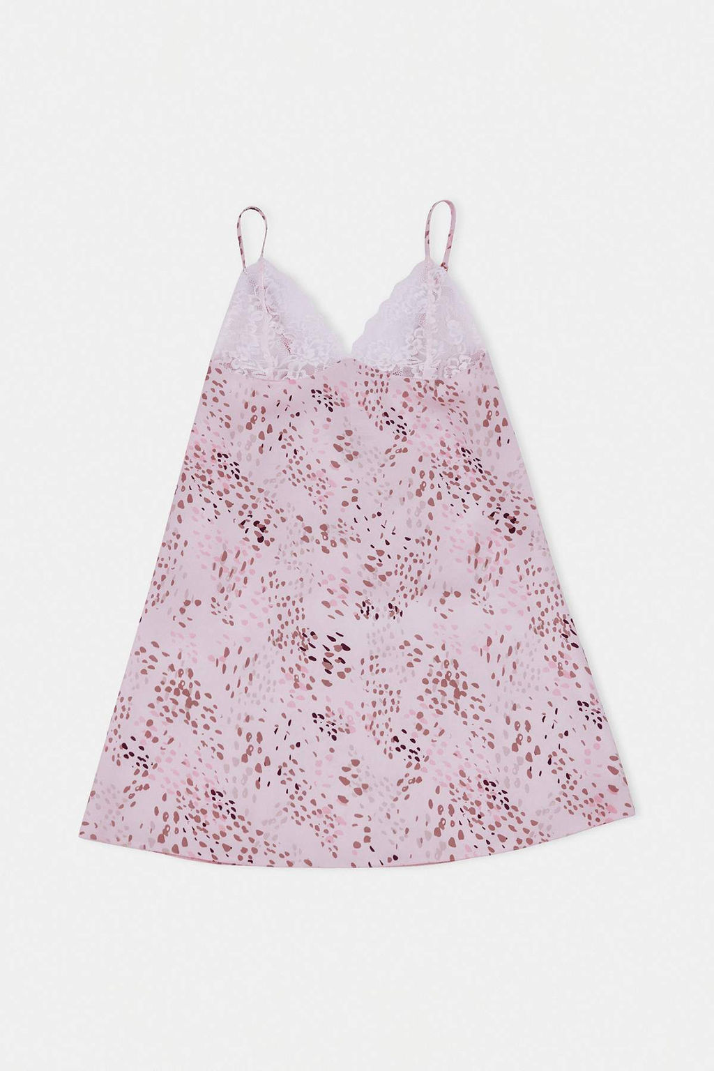 Pembe Renkli Leoplarl? Saten Dokuma 7li Pijama Tak?m?-Gecelik Ceyiz Set THMSS26PT00243