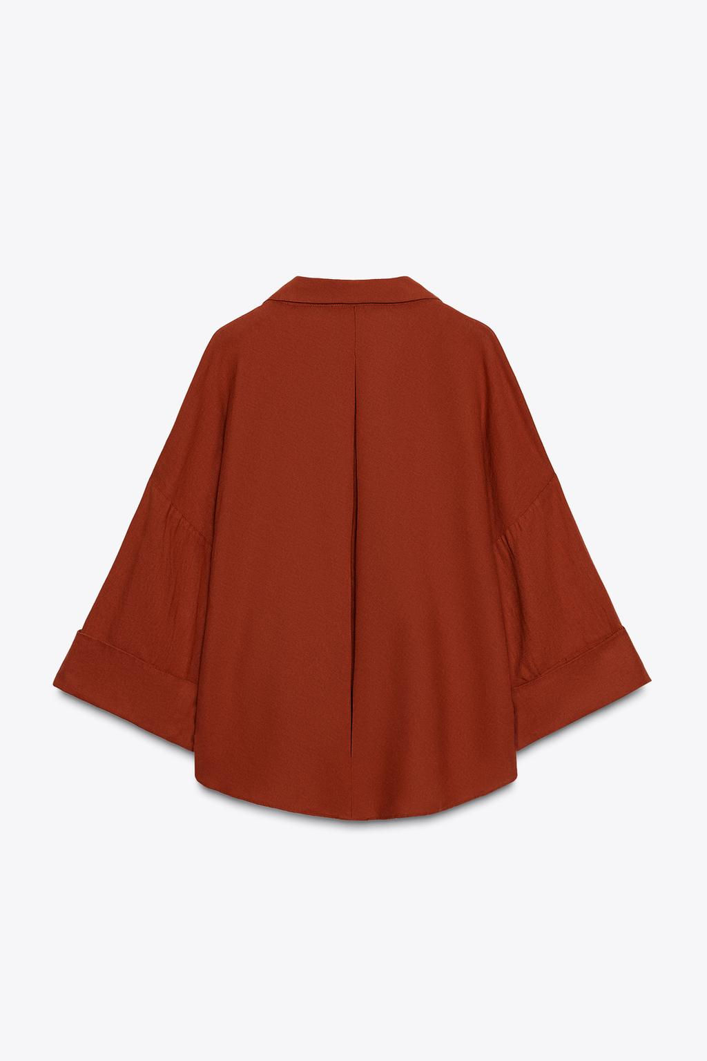 WIDE-SLEEVE LINEN BLEND SHIRT - Zara фото 44