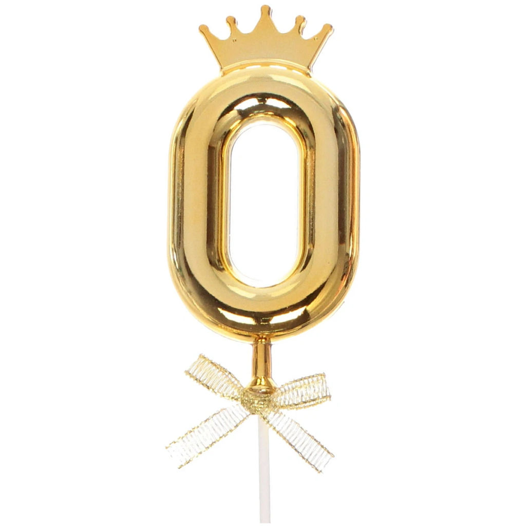 Топпер Цифра Королевский вечер "0" 22 см , микс