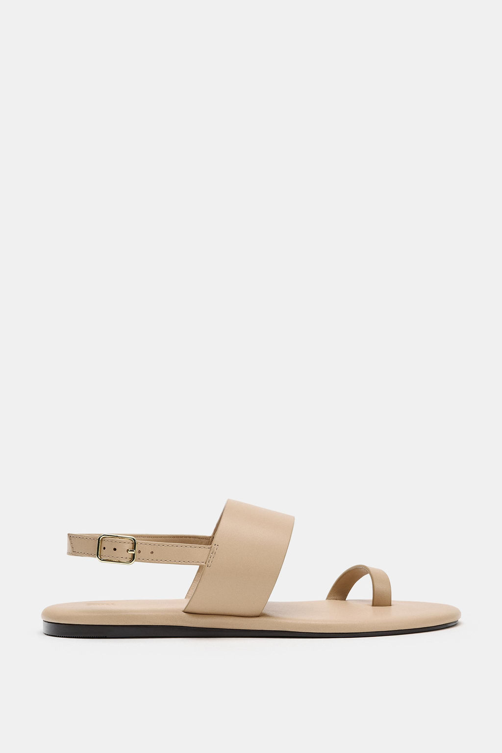 SANDALIA PLANA PIEL / Marr?n Camel - Zara фото 2