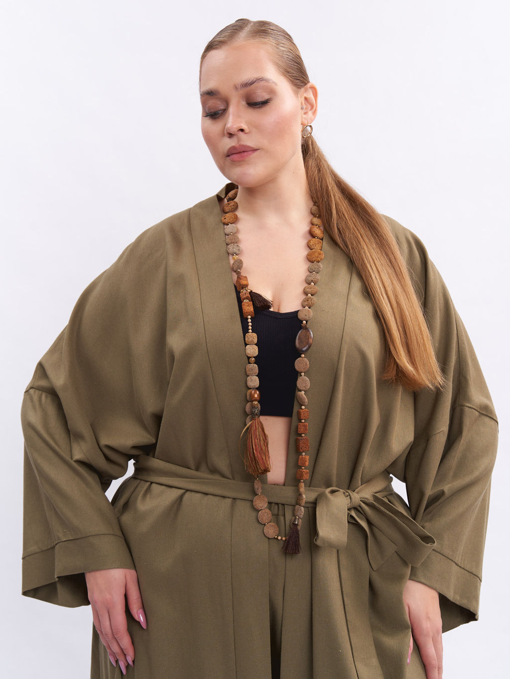 Кардиган льняной длинный TKA04052TBK58 - Артесса фото 4