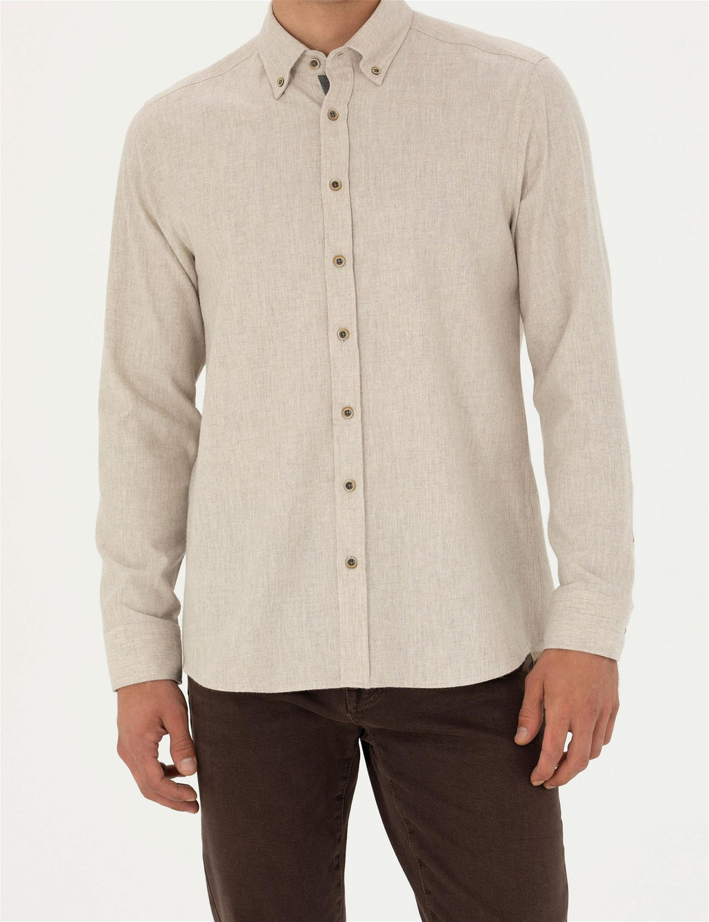 Bej Regular Fit Uzun Kollu G_mlek - Pierre cardin фото 6