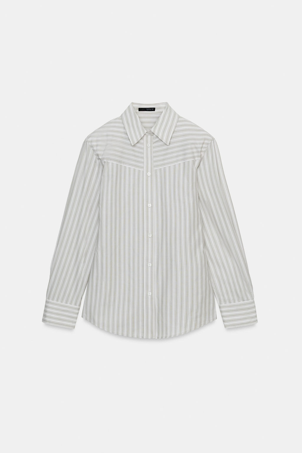 STRIPED POPLIN SHIRT WITH SHOULDER PADS - Zara фото 7