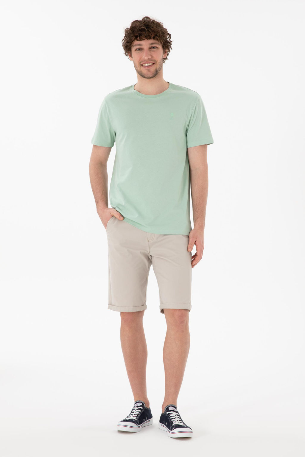 Erkek Regular Fit Bisiklet Yaka Su Ye_ili Basic Ti__rt Sepette S_rpriz _ndirim - U.s. polo assn фото 5