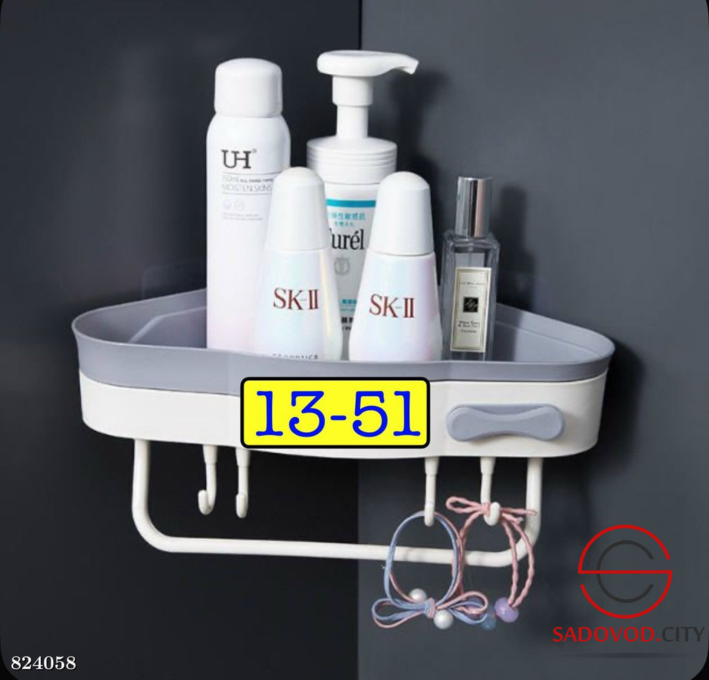 Полка для ванной комнаты угловая 1 ярусная