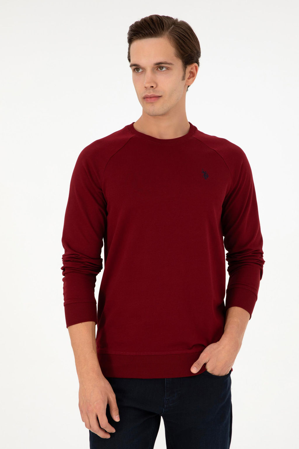 Свитшот мужской U.S. Polo Assn бордово-красный  фото 3