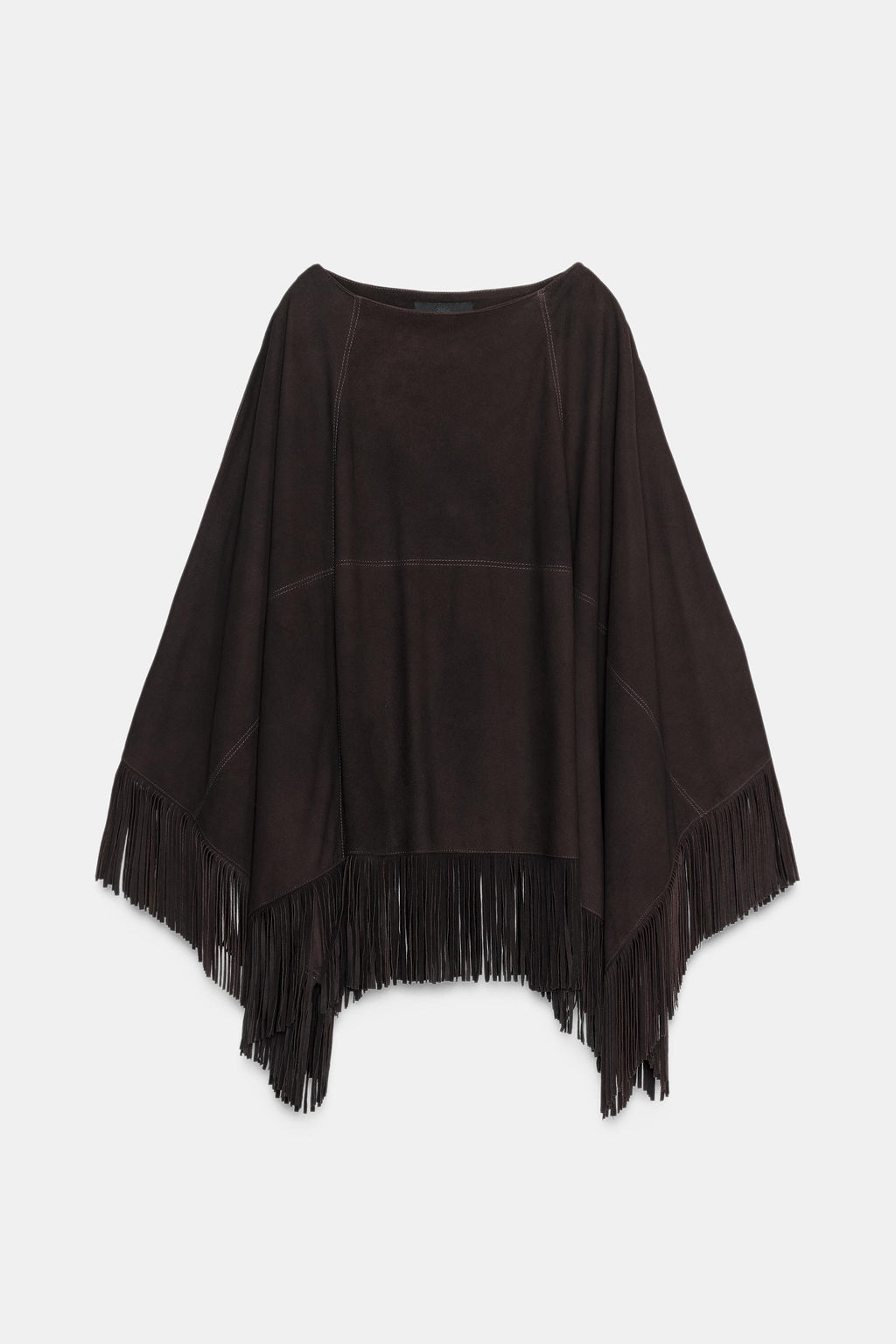 LEATHER FRINGE CAPE - Zara фото 8