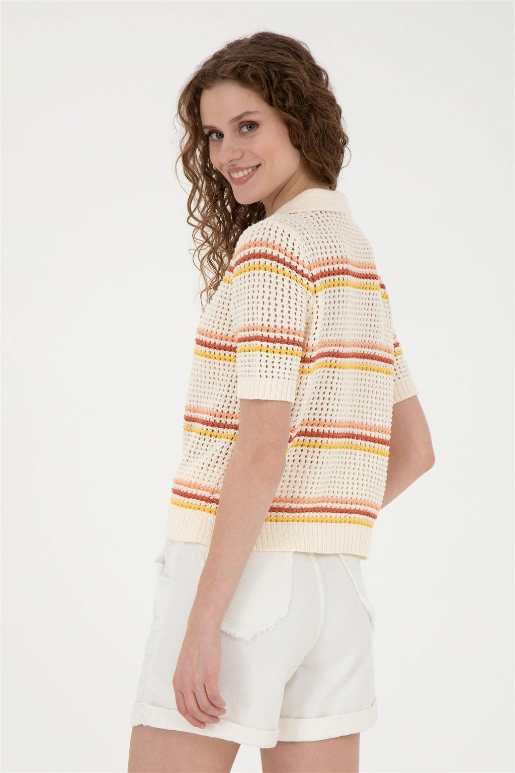 Женский кремовый трикотажный кардиган - U.s. polo assn фото 5