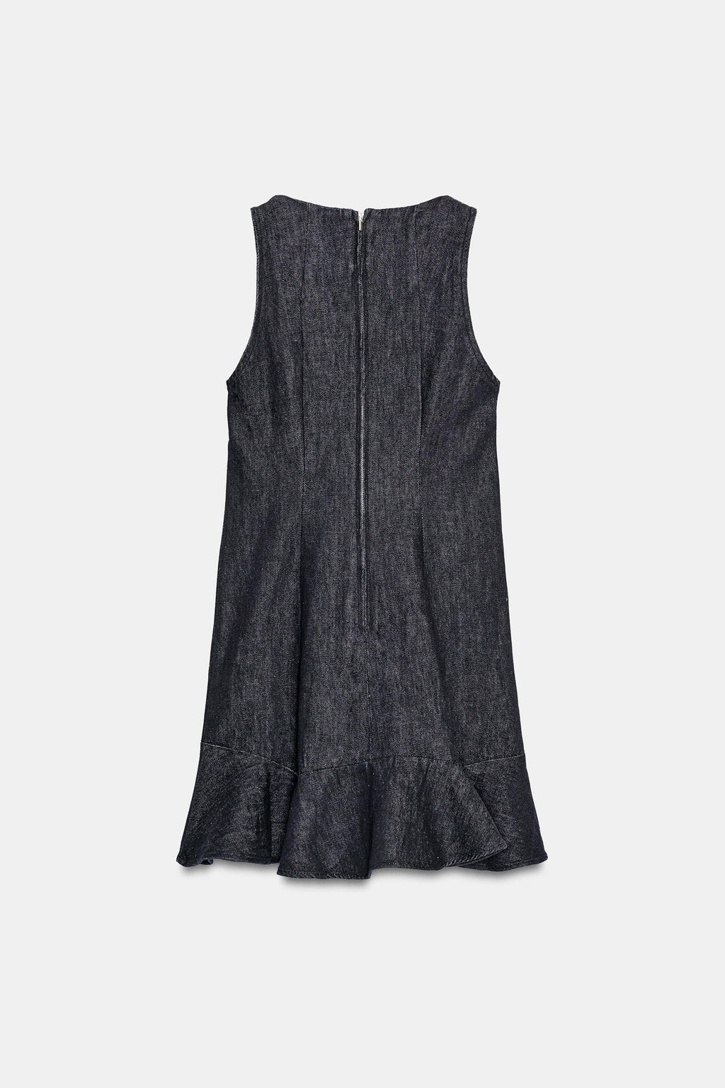 VESTIDO DENIM TRF VOLANTE / ?ndigo oscuro - Zara фото 6