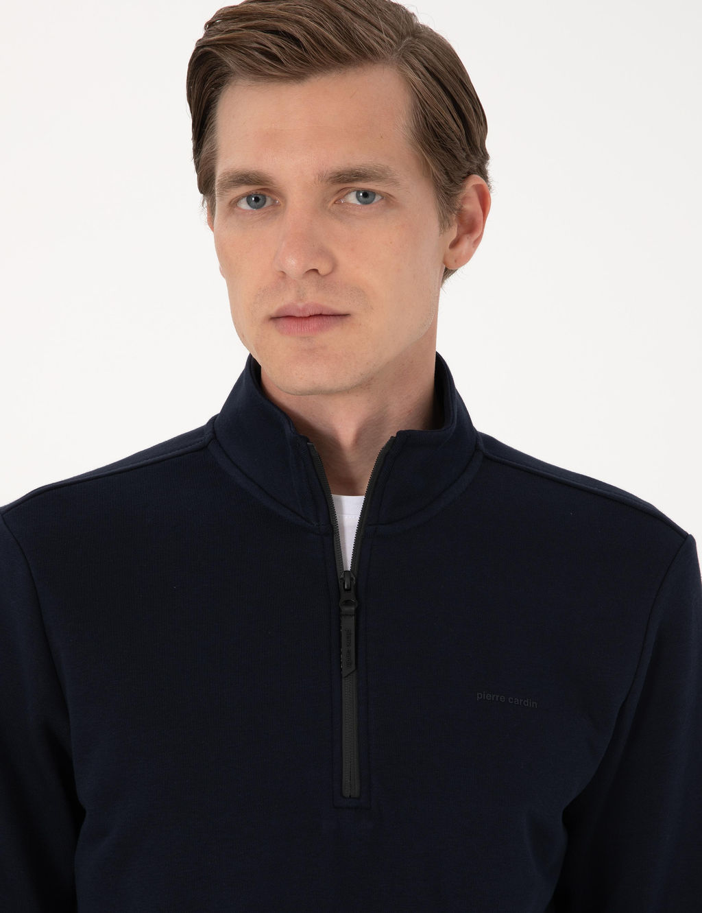 Lacivert 3 _plik Regular Fit Fermuarl_ Dik Yaka Basic Sweatshirt - Pierre cardin фото 2