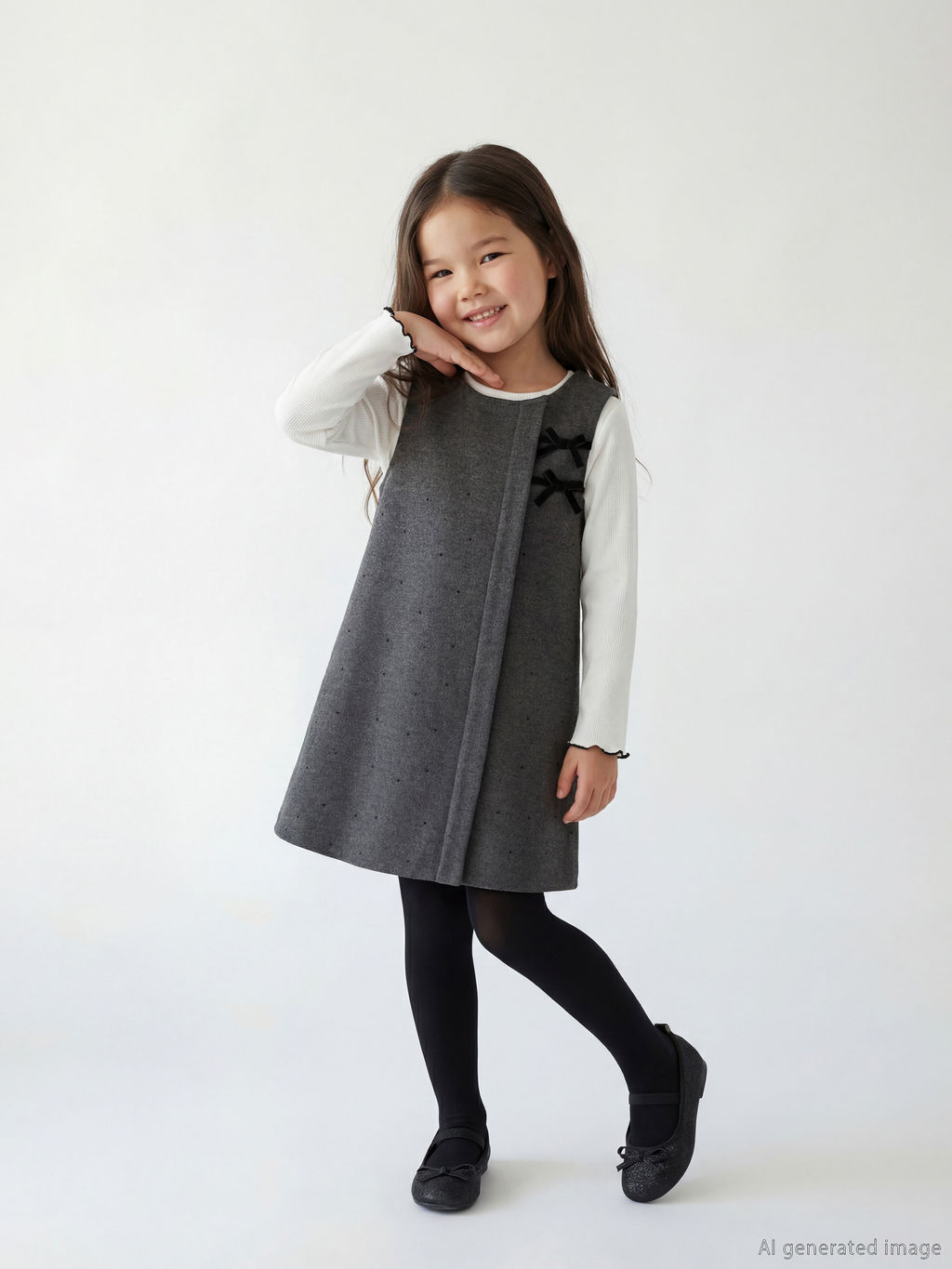 Bisiklet Yaka K?z ?ocuk Jile Elbise ve Ti??rt