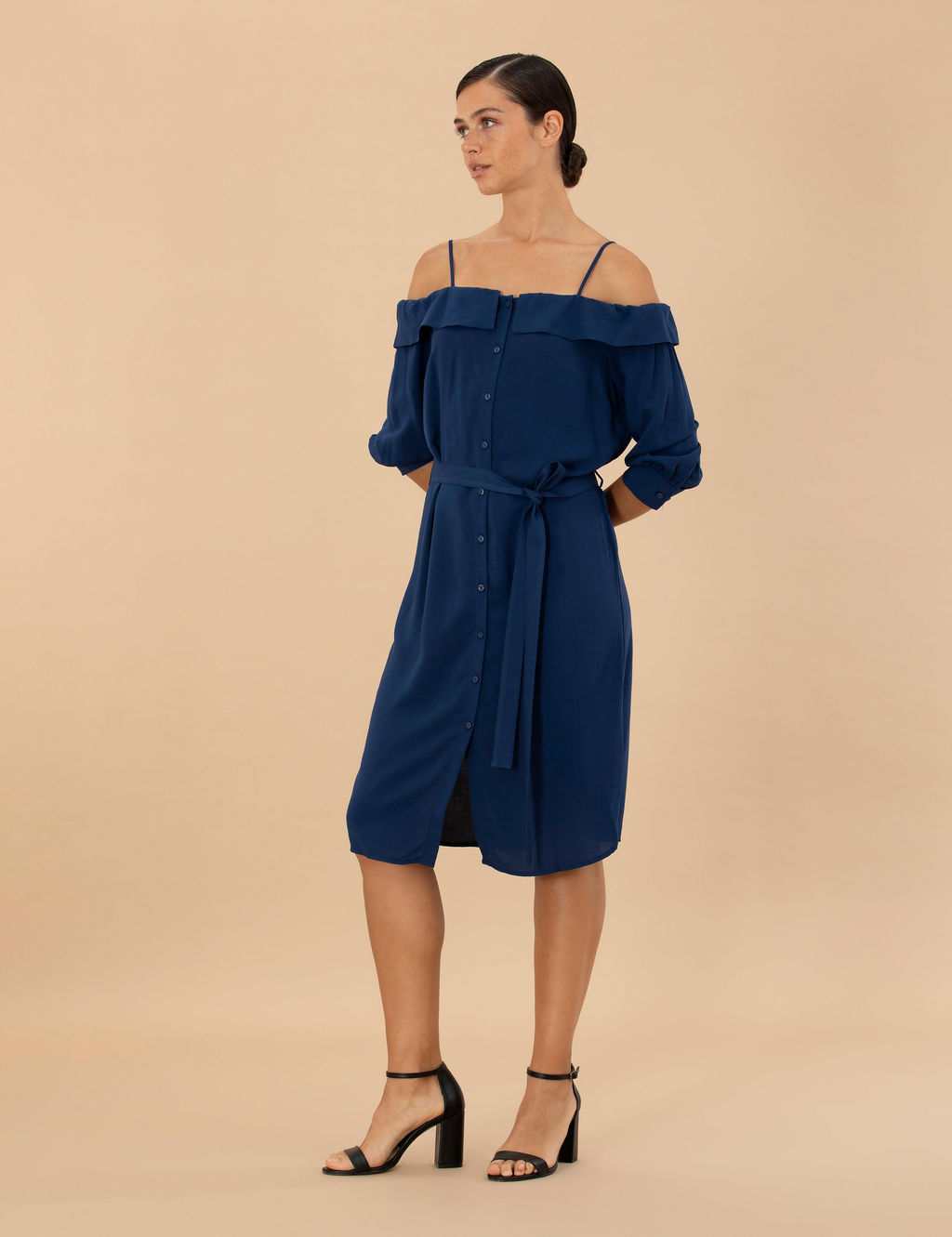 Lacivert Dokuma Elbise - Pierre cardin фото 3