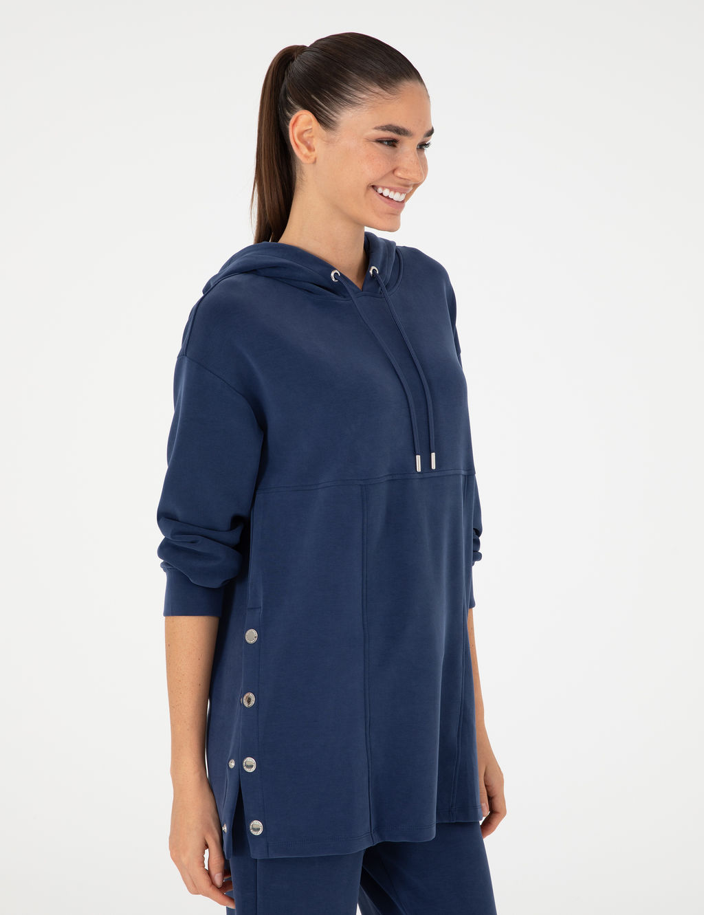 Lacivert Comfort Fit Modal Kuma_ Sweatshirt