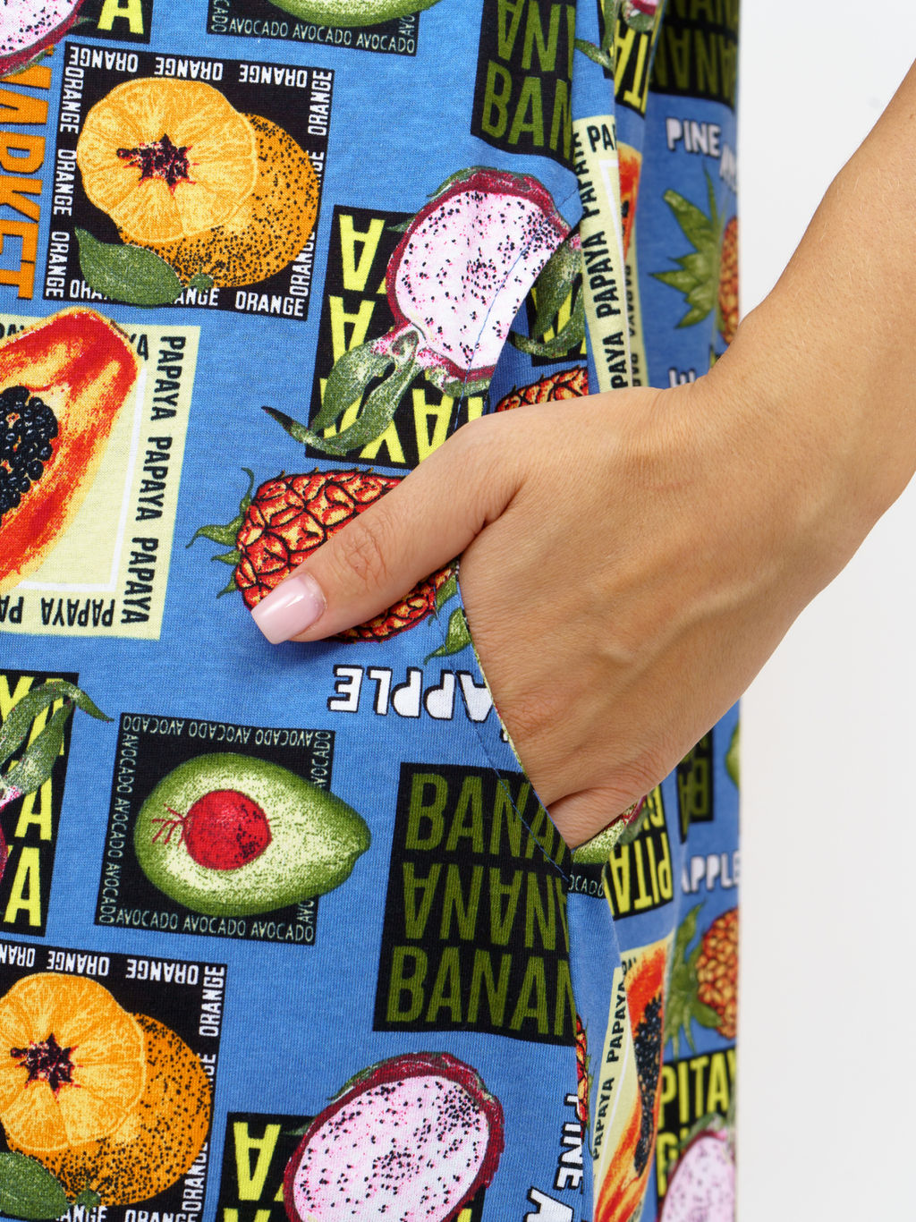 752 Платье "Тропики/голубой"