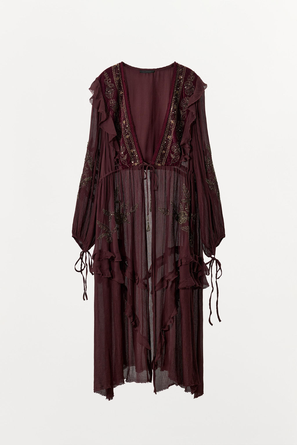 COMBINED GEORGETTE SEQUIN TOP - Zara фото 5