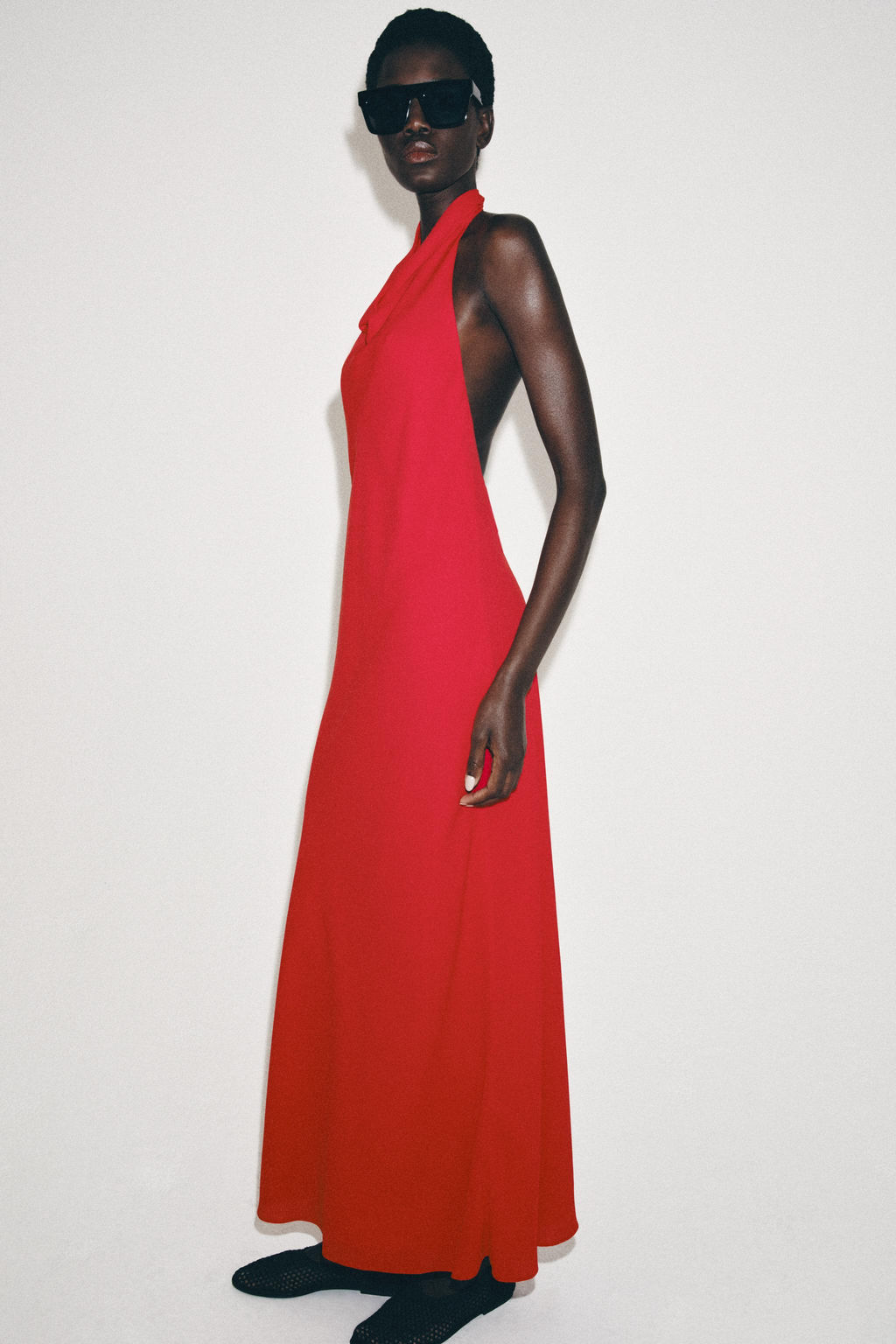 VESTIDO HALTER ZW COLLECTION / Rojo claro - Zara фото 5