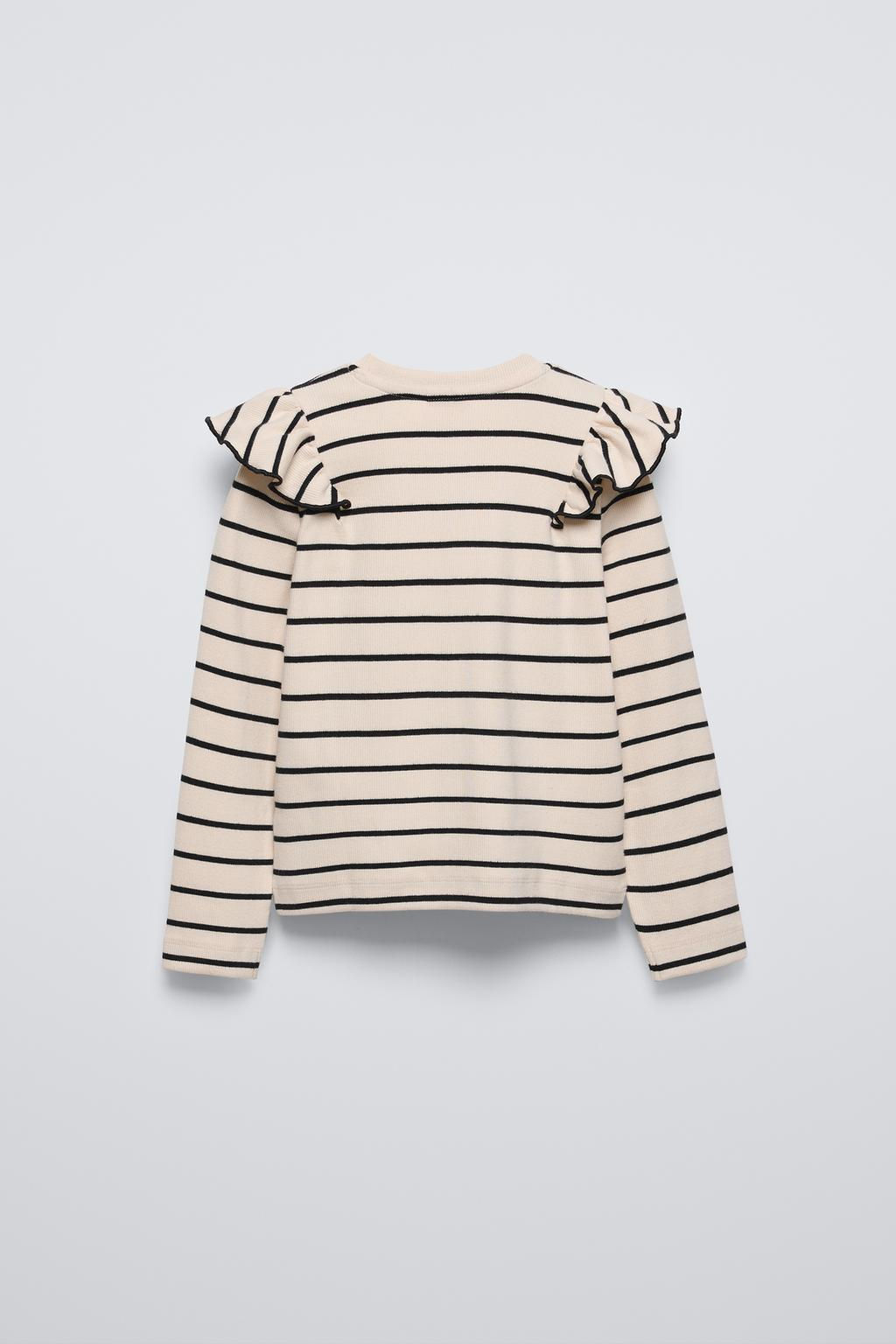 RIBBED T-SHIRT WITH RUFFLES - Zara фото 2