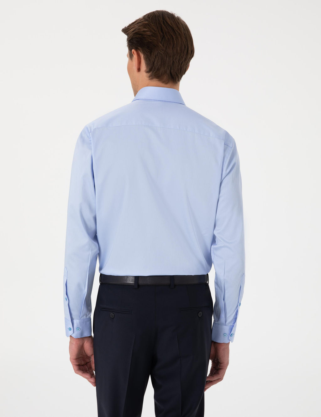 Koyu Mavi Regular Fit Uzun Kollu Basic G_mlek