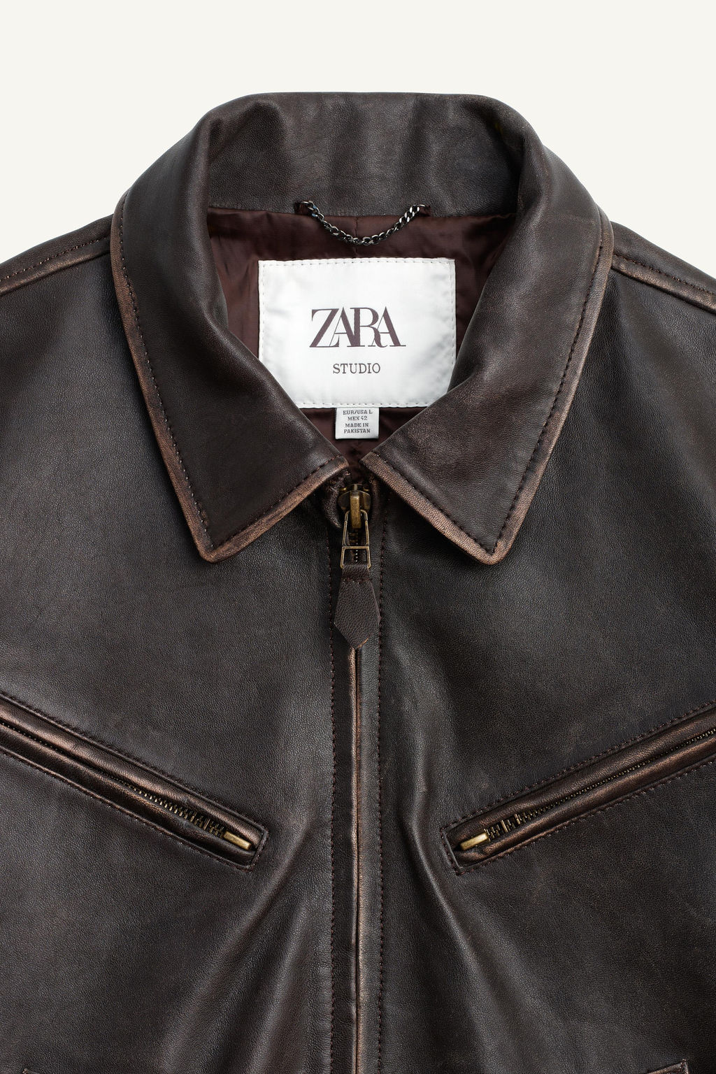 LIMITED EDITION LEATHER JACKET WITH BELT - Zara фото 7