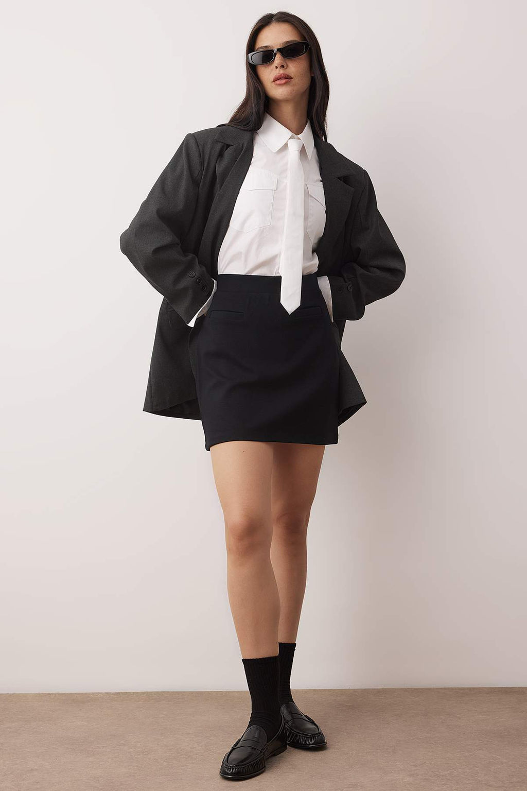 Siyah Ottoman Esnek Mini Orme Kalem Etek TWOAW26ET00106