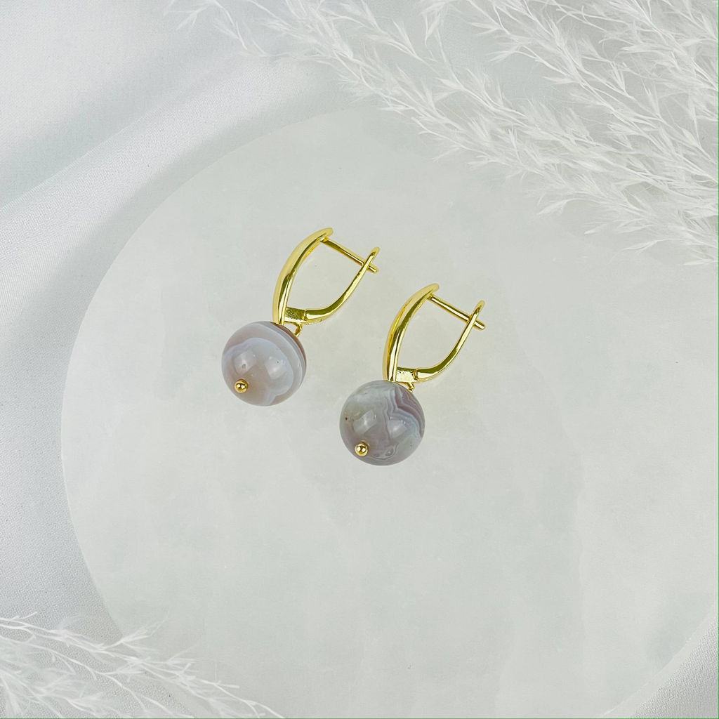 Серьги из ботсванского Агата