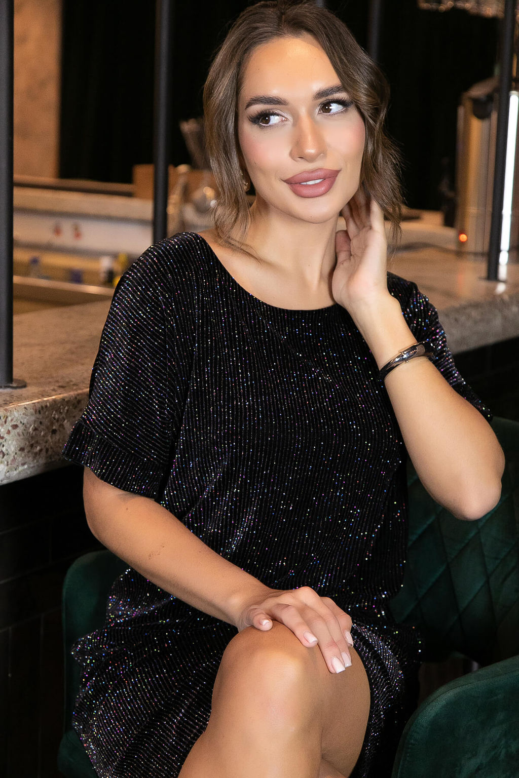 Платье Покоряя сердца (черный блеск) П11236 - Lt collection фото 6