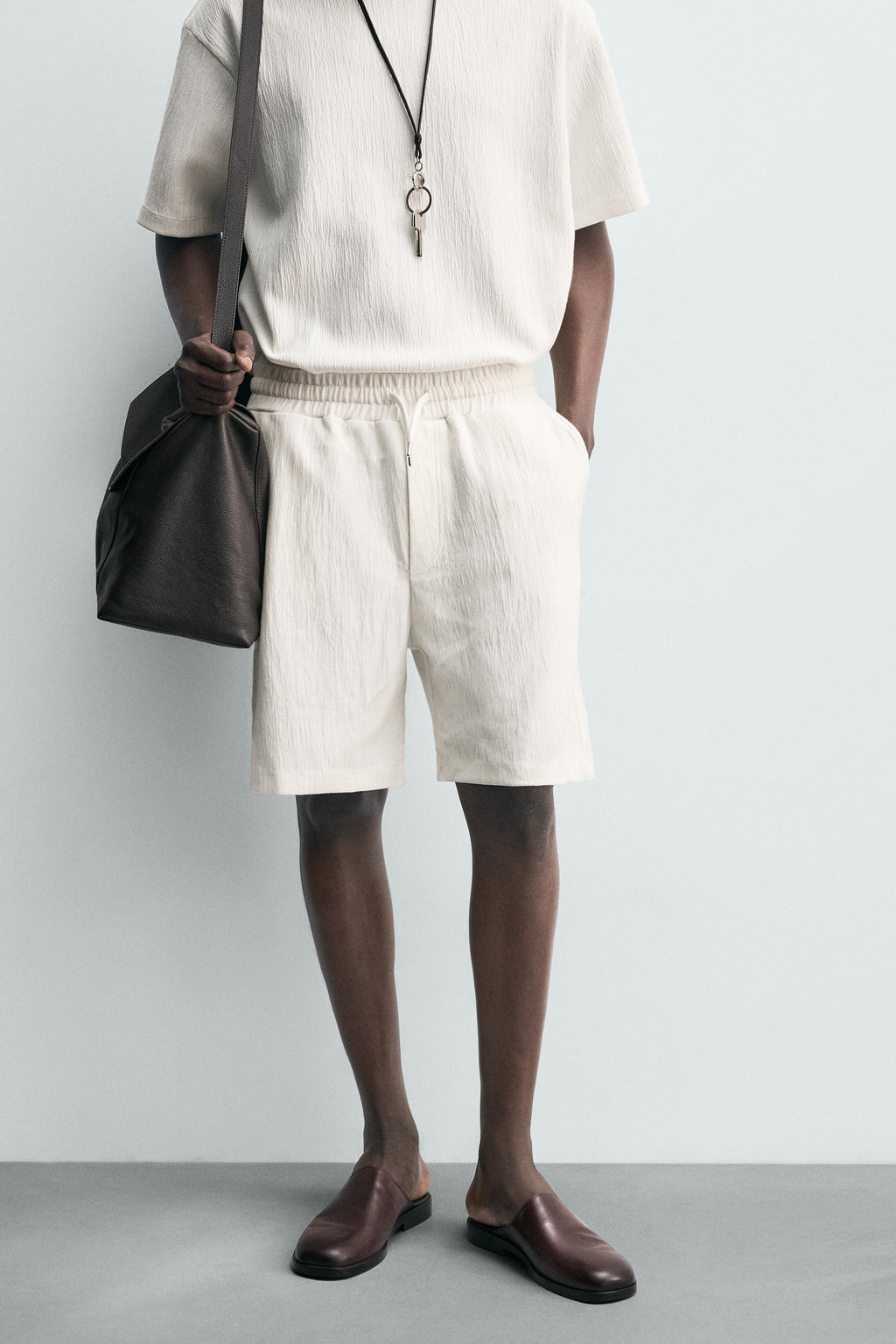 BERMUDA JOGGER ESTRUCTURA / Blanco roto - Zara фото 11