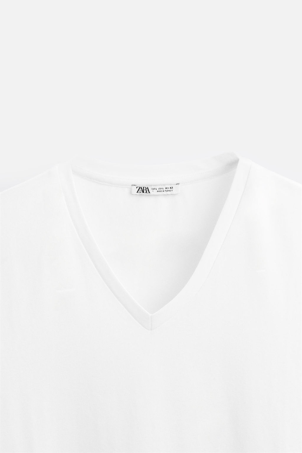 BASIC V-NECK T-SHIRT - Zara фото 8