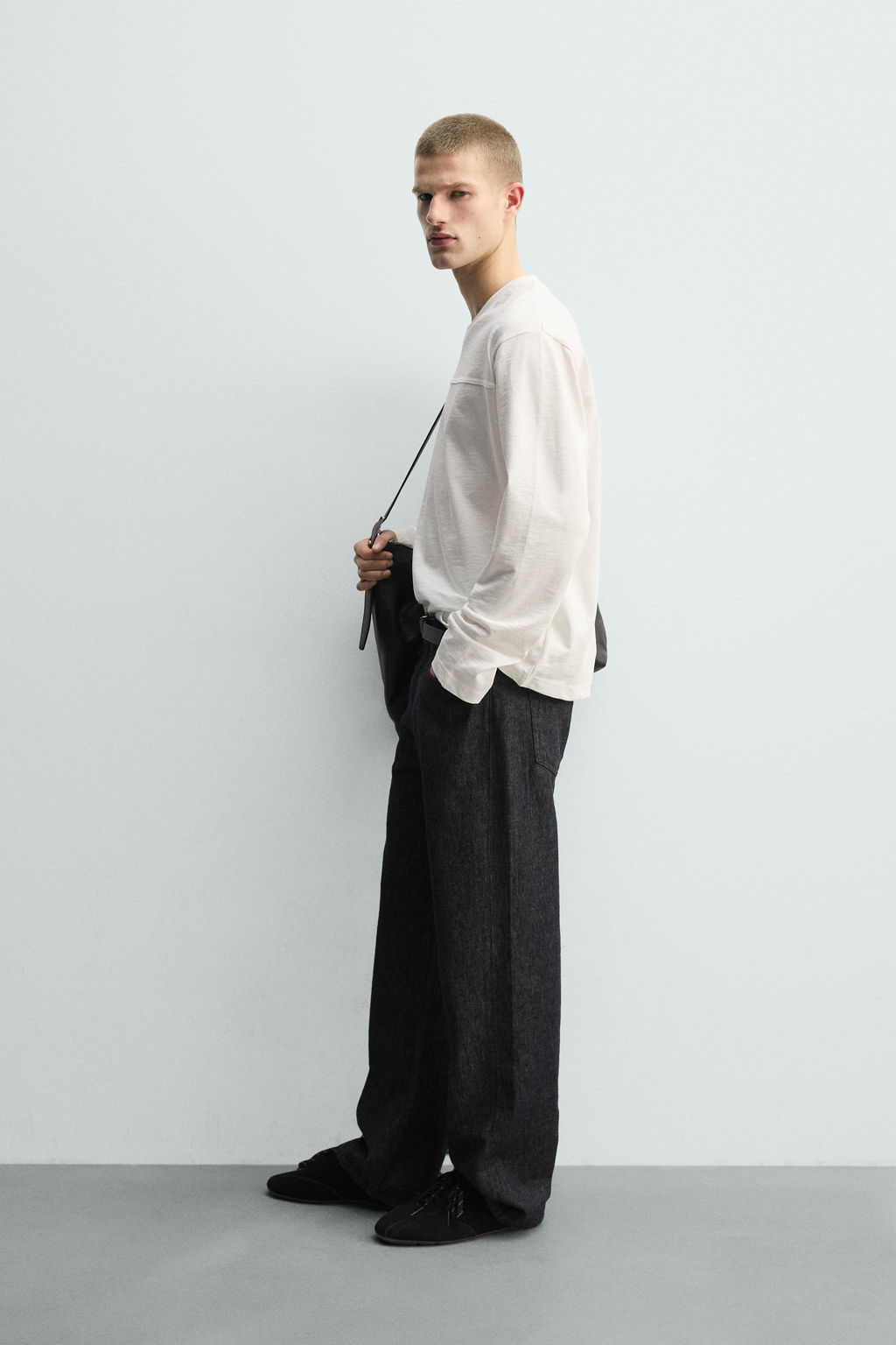 CAMISETA RELAXED FIT ESTRUCTURA FLAM? / Blanco - Zara фото 4