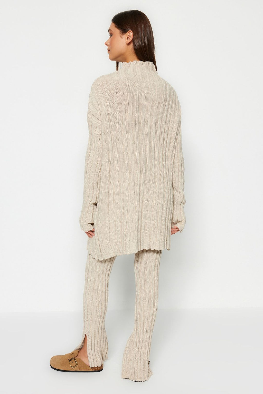 Tas Fitilli Pantolon Y?rtmac Detayl? Triko Alt-Ust Tak?m TWOAW24AU00013