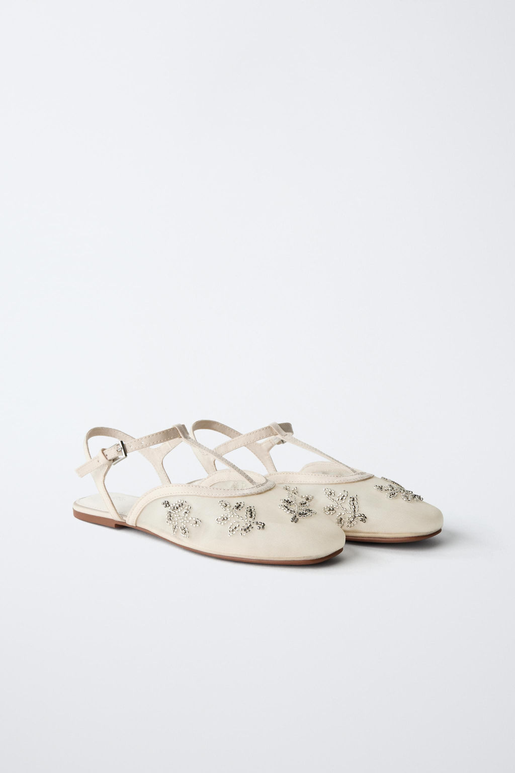 EMBROIDERED FANCY SLINGBACK BALLET FLATS - Zara фото 3