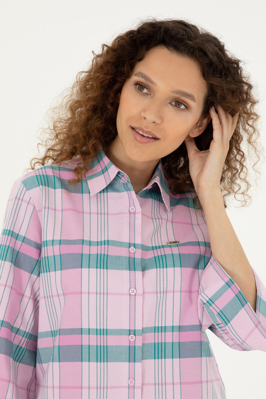 U. S. Polo Assn / Женская розовая рубашка с длинным рукавом - U.s. polo assn фото 2