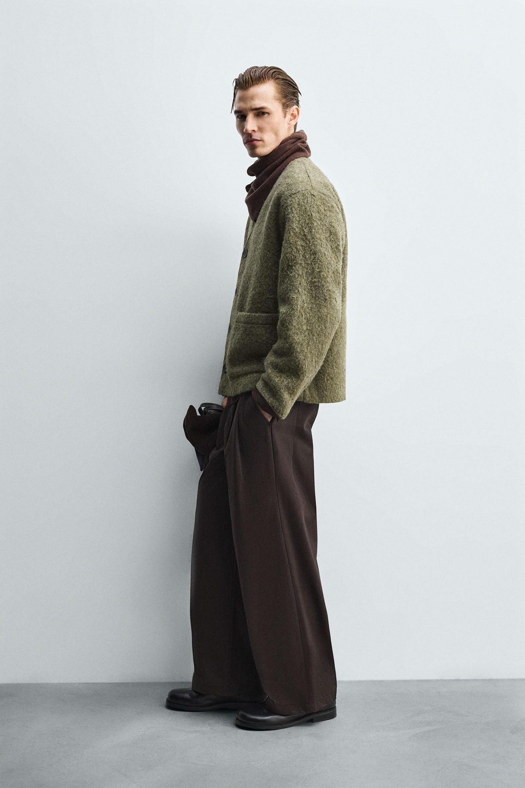 TEXTURED RELAXED FIT CARDIGAN - Zara фото 8