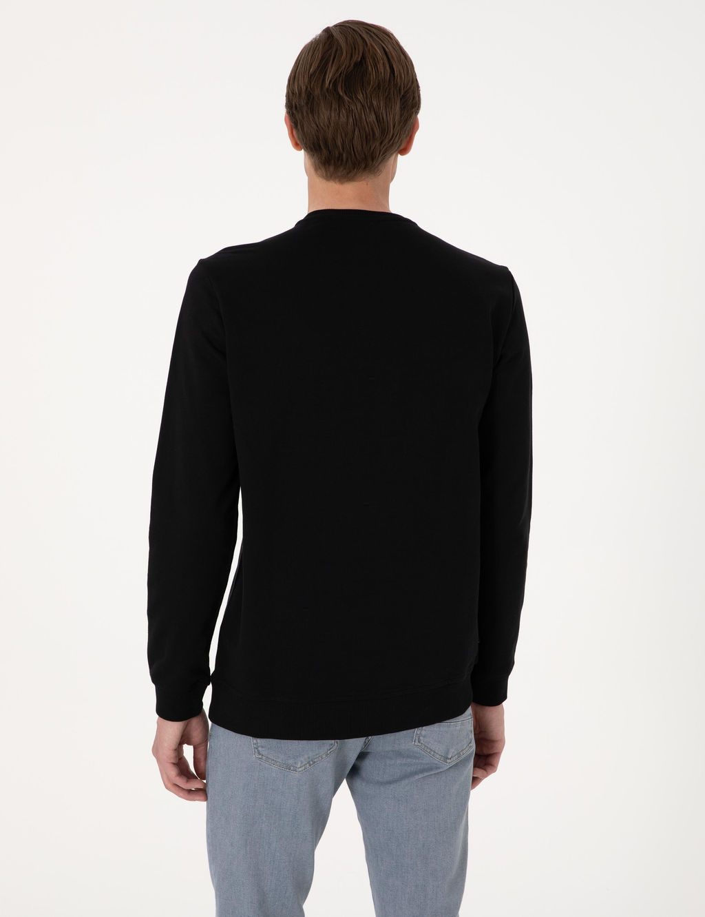 Siyah 2 _plik Regular Fit Bisiklet Yaka Basic Sweatshirt - Pierre cardin фото 5